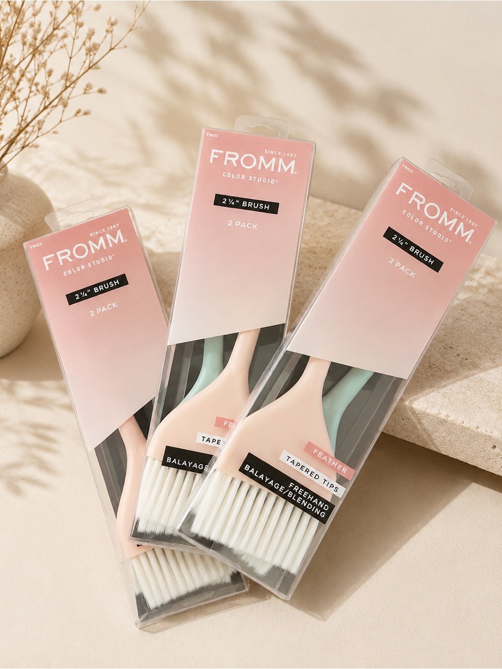 3 NEW FROMM Color Studio 2¼” Balayage Brushes | 2-Pack Each | Salon Professional